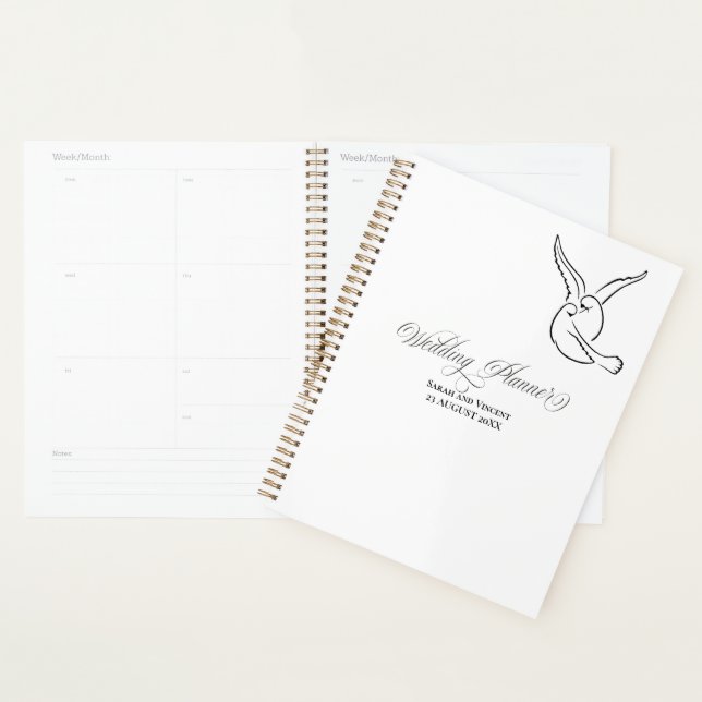 Love Birds Elegant Calligraphy Wedding Planner (Display)