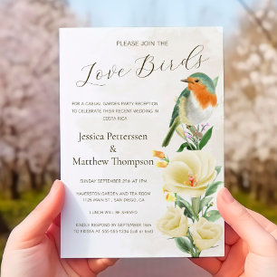 Love Birds Elopement Party Photo Wedding Reception Invitation