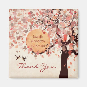 Love Birds - Fall Wedding  Thank You Favour Magnet