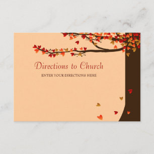 Love Birds Falling Hearts Directions Card