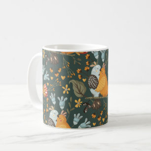 Love Birds Floral Bohemian Pattern Coffee Mug