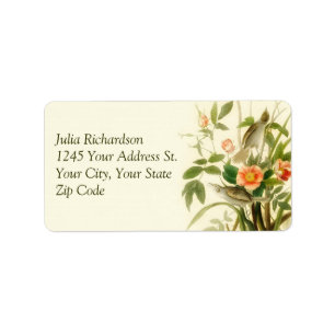 love birds flowers nature wedding address labels
