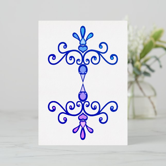 Love birds Foil Invitation (Standing Front)