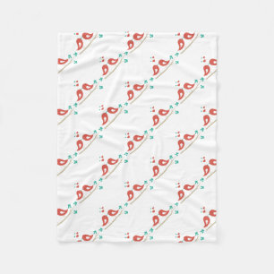 Love Birds Folk Art Fleece Blanket