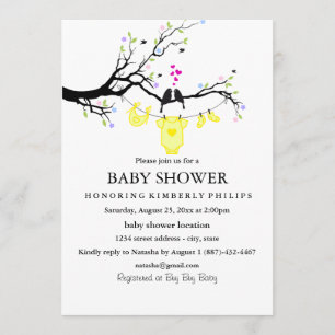 Love Birds   Gender Neutral Baby Shower Invitation