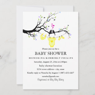 Love Birds   Gender Neutral Baby Shower Invitation