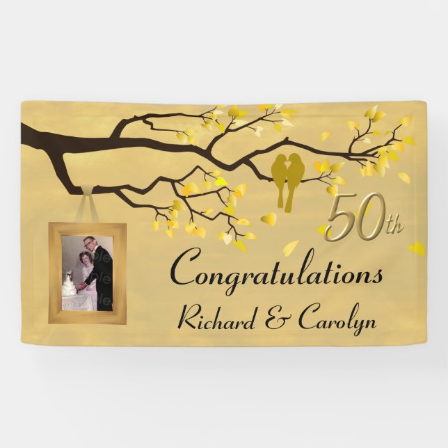 Love Birds Golden Anniversary Banner (Horizontal)