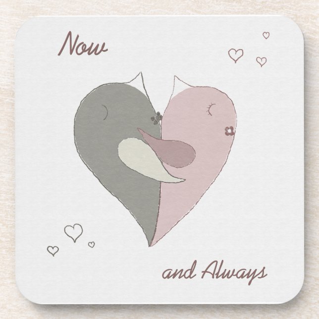 Love Birds Heart Coaster (Front)