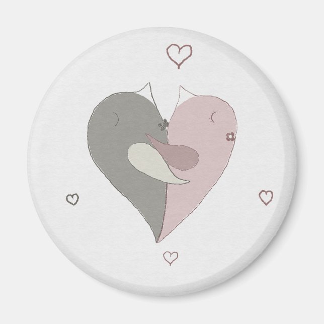 Love Birds Heart Magnet (Front)