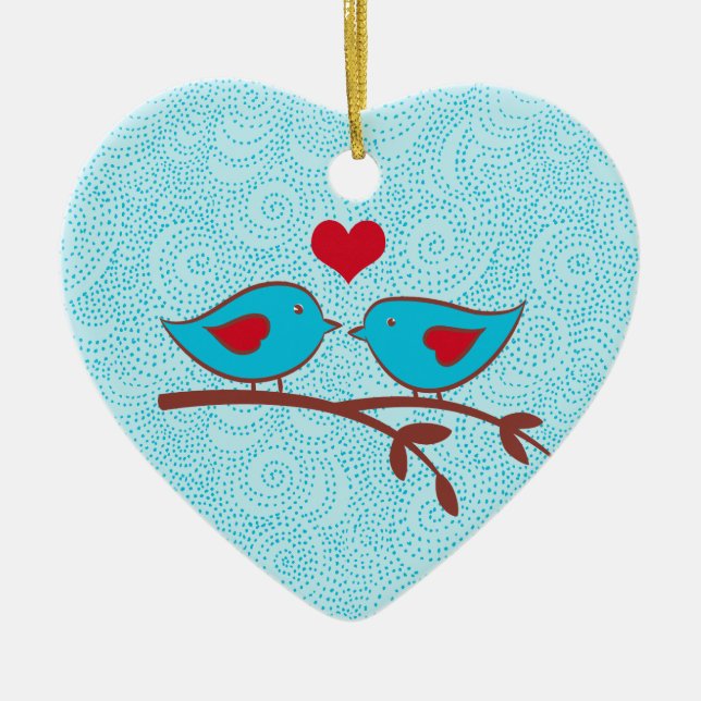 Love Birds Heart Ornament (Front)
