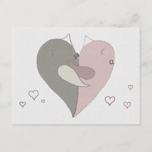 Love Birds Heart Postcard