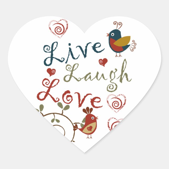 Love Birds Heart Sticker (Front)