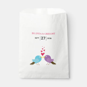 Love Birds & Hearts Wedding Favour Bags