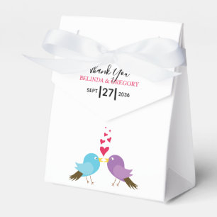 Love Birds & Hearts Wedding Favour Box