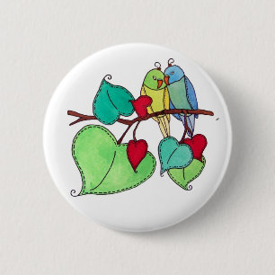 Love Birds II 6 Cm Round Badge