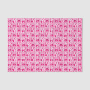 Love Birds in Pink Pattern Tissue Paper
