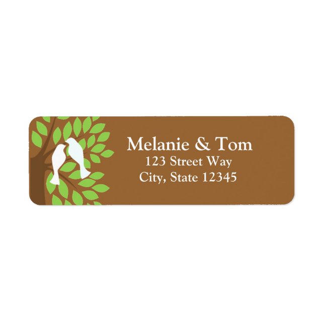 Love Birds In Tree Return Address Label (Front)
