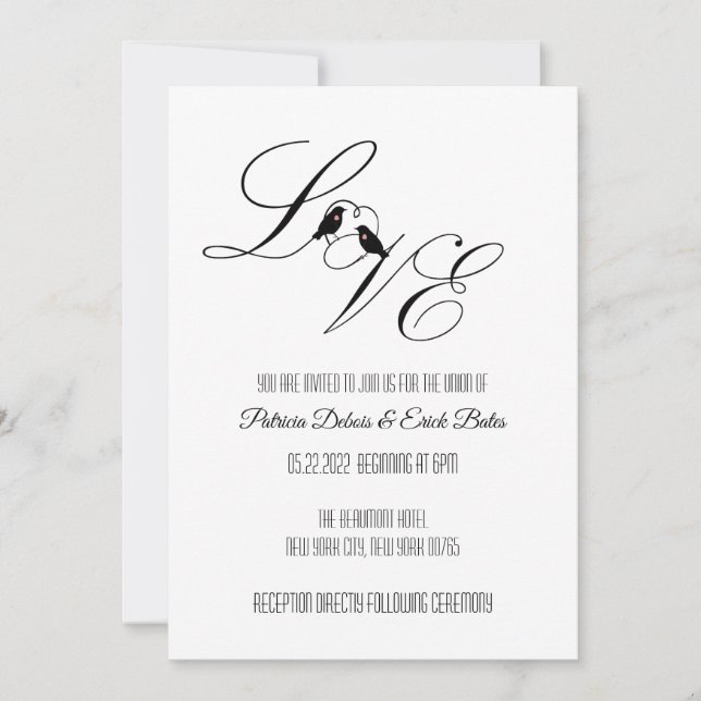 Love Birds Invitation (Front)