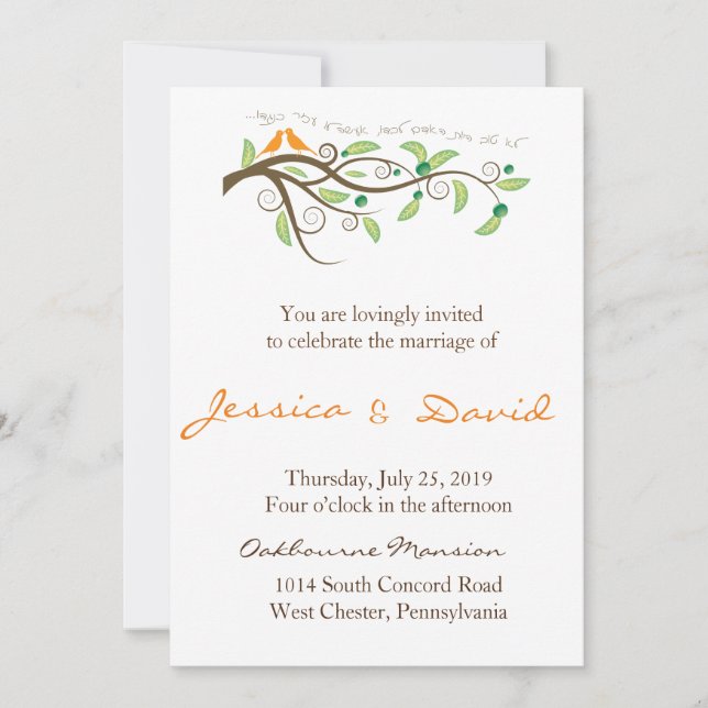 Love Birds Invitation (Front)