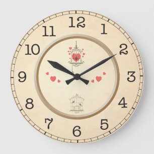 Love Birds Large Clock