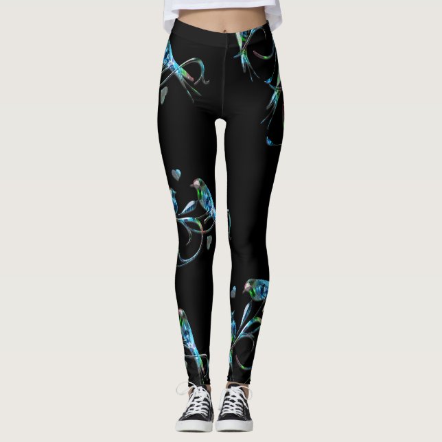Love Birds Leggings in black (Front)