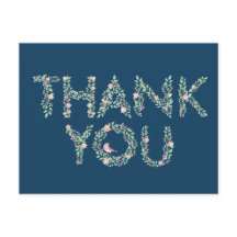 Love Birds & Letters Thank You Navy