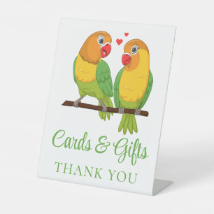 Love Birds Lovebirds Wedding Cards & Gifts Pedestal Sign