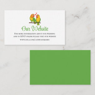  Love Birds  Lovebirds Wedding Details Website Enclosure Card
