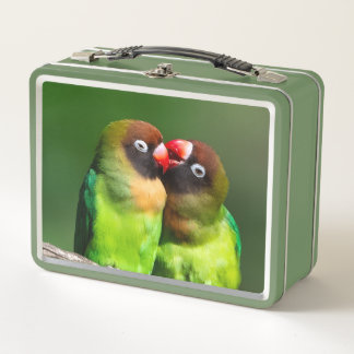 Love birds metal lunch box
