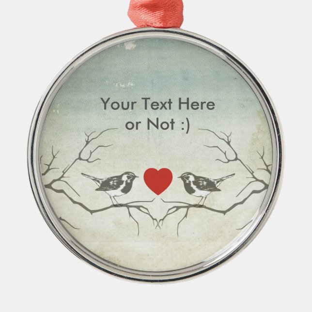 Love Birds Metal Tree Decoration (Front)