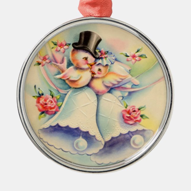 Love Birds Metal Tree Decoration (Front)