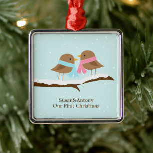 Love Birds Metal Tree Decoration