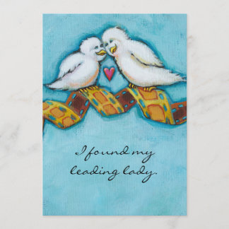 Love birds movie lover film buff romantic painting invitation
