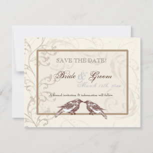 Love Birds 'n Lace - Save the Date Card