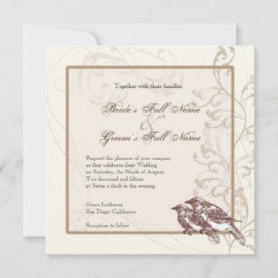 Love Birds 'n Lace - Wedding Invitation