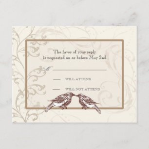 Love Birds 'n Lace - Wedding Response Card