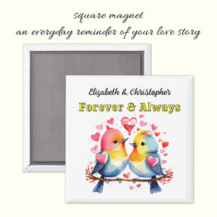 Love birds names forever yellow magnet