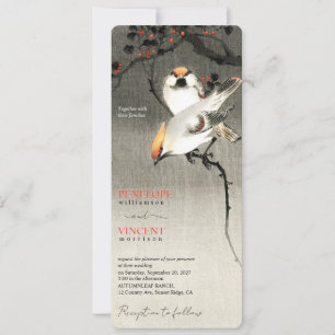 Love Birds on Dark -  Vintage Art Wedding Invitation