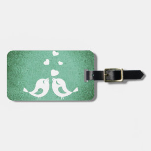 Love Birds on Green Luggage Tag
