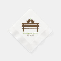 Love Birds on Park Bench {green}