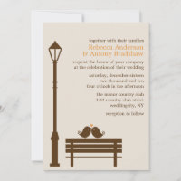 Love Birds on Park Bench Wedding