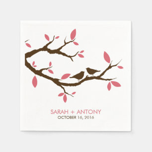 Love Birds on Tree Napkin