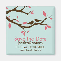 Love Birds on Tree Wedding Save the Date