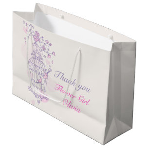 Love birds open birdcage wedding gift bag