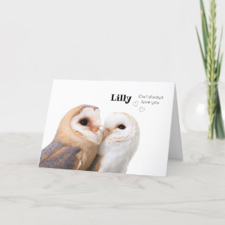 Love birds - Owl always love you - Personalised Holiday Card