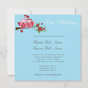 love birds owls wedding invitations