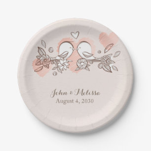Love Birds Paper Plate