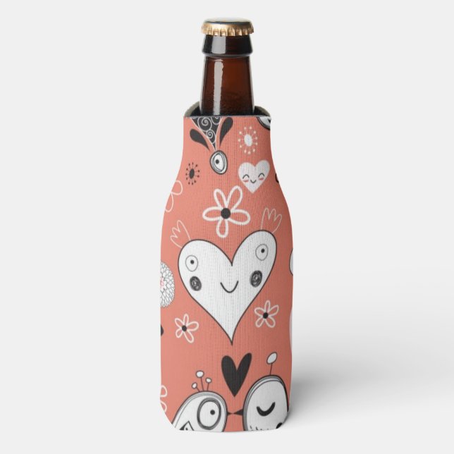 Love Birds Pattern Bottle Cooler (Bottle Front)