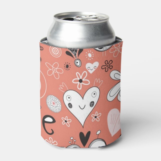 Love Birds Pattern Can Cooler (Can Front)