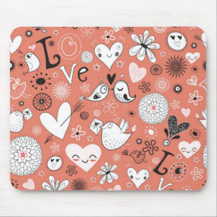 Love Birds Pattern Mouse Mat